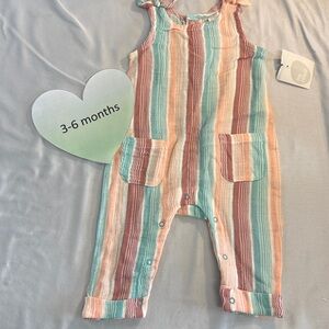 The Littlest - NWT - Kids Striped Organic Cotton Overalls/Jumpsuit